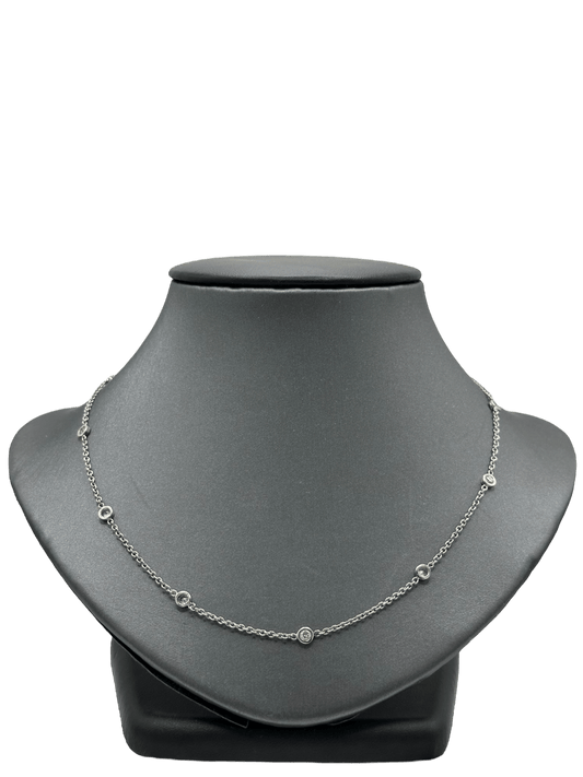 16" White Gold Diamonds By The Yard Necklace - Forever Rox