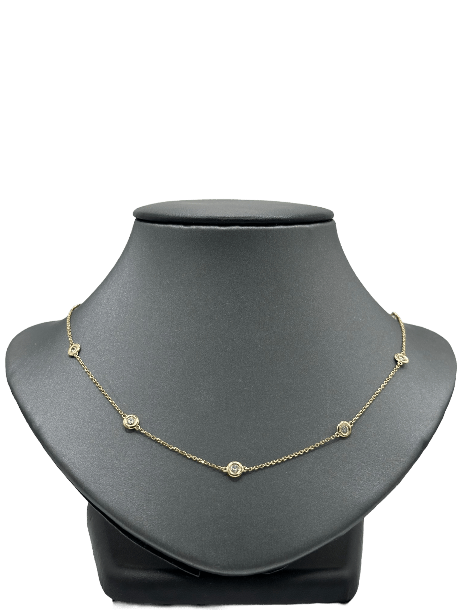 18" Yellow Gold Diamonds By The Yard Necklace - Forever Rox