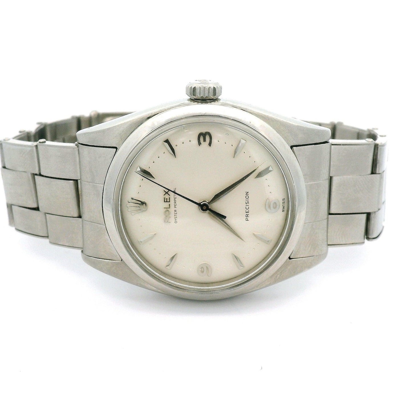 1953 Rolex Oyster Perpetual Ref. 6298 “Pre - Explorer” 36mm Stainless Steel Bubbleback w/ Original Rivet Oyster Bracelet Original 3,6,9 Dial. - Forever Rox Fine Jewelry