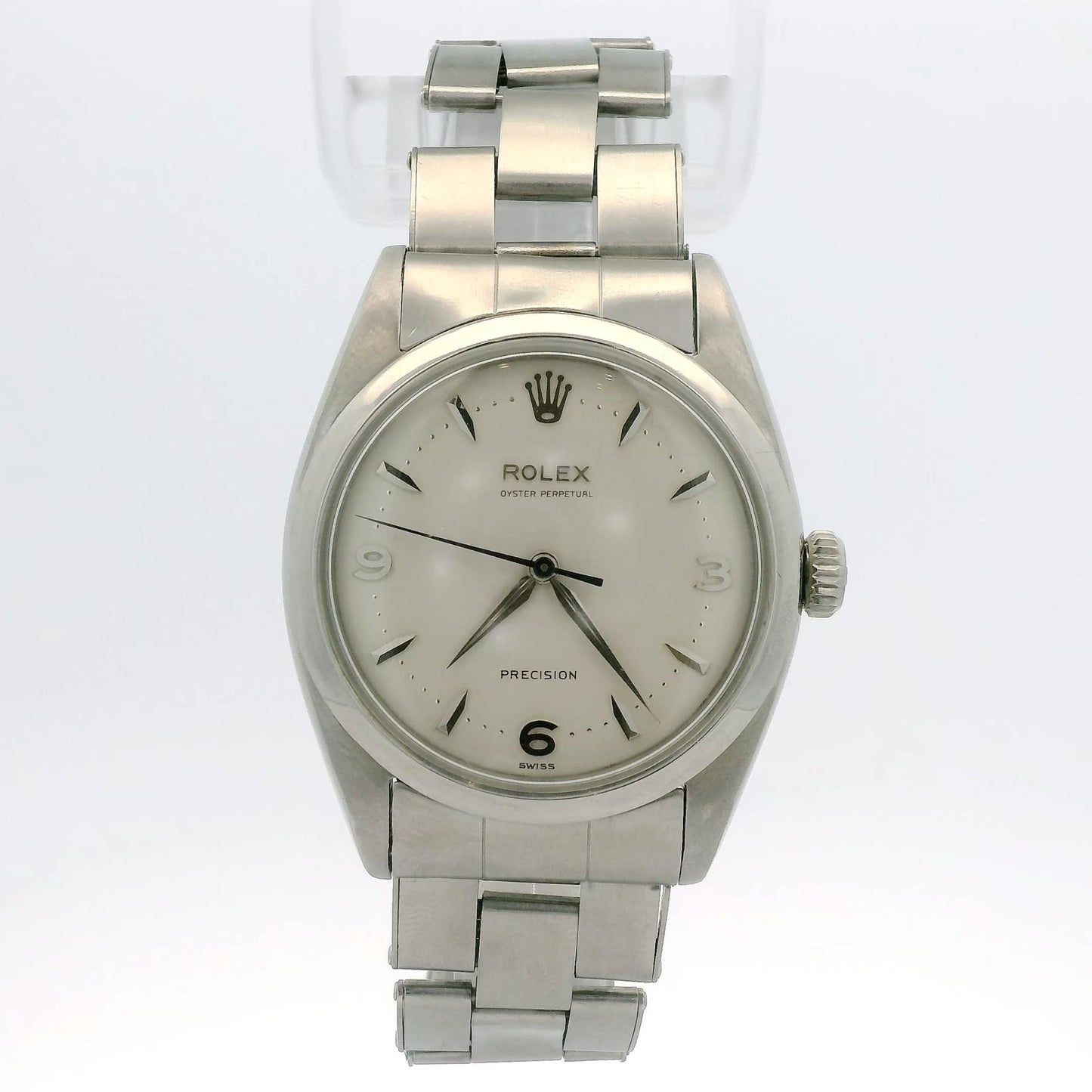 1953 Rolex Oyster Perpetual Ref. 6298 “Pre - Explorer” 36mm Stainless Steel Bubbleback w/ Original Rivet Oyster Bracelet Original 3,6,9 Dial. - Forever Rox Fine Jewelry