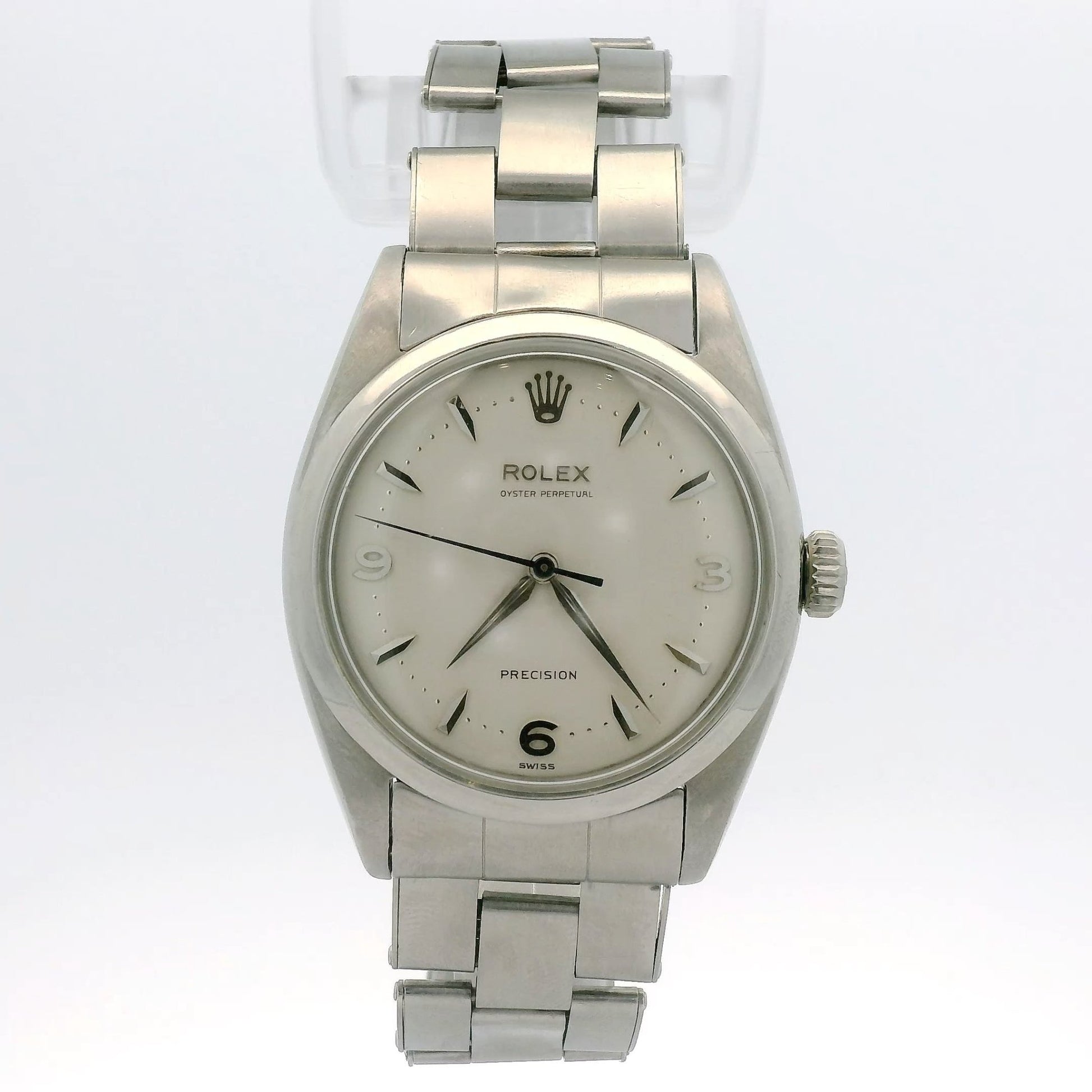 1953 Rolex Oyster Perpetual Ref. 6298 “Pre - Explorer” 36mm Stainless Steel Bubbleback w/ Original Rivet Oyster Bracelet Original 3,6,9 Dial. - Forever Rox Fine Jewelry