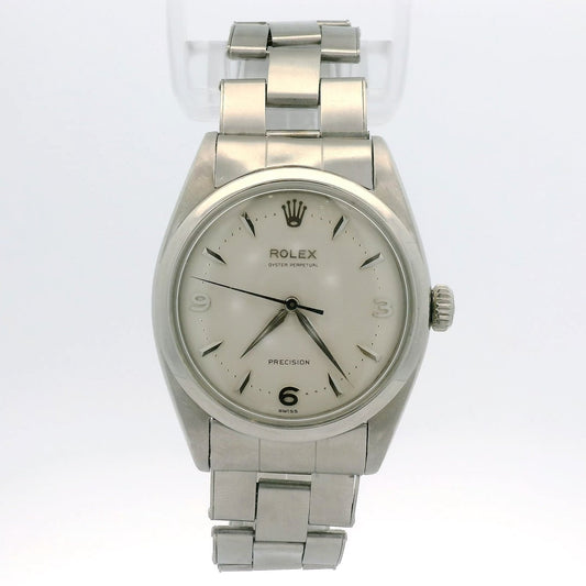 1953 Rolex Oyster Perpetual Ref. 6298 “Pre - Explorer” 36mm Stainless Steel Bubbleback w/ Original Rivet Oyster Bracelet Original 3,6,9 Dial. - Forever Rox Fine Jewelry