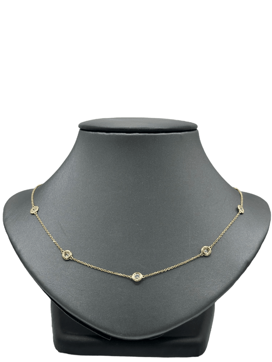 20" Yellow Gold Diamonds By The Yard Necklace - Forever Rox
