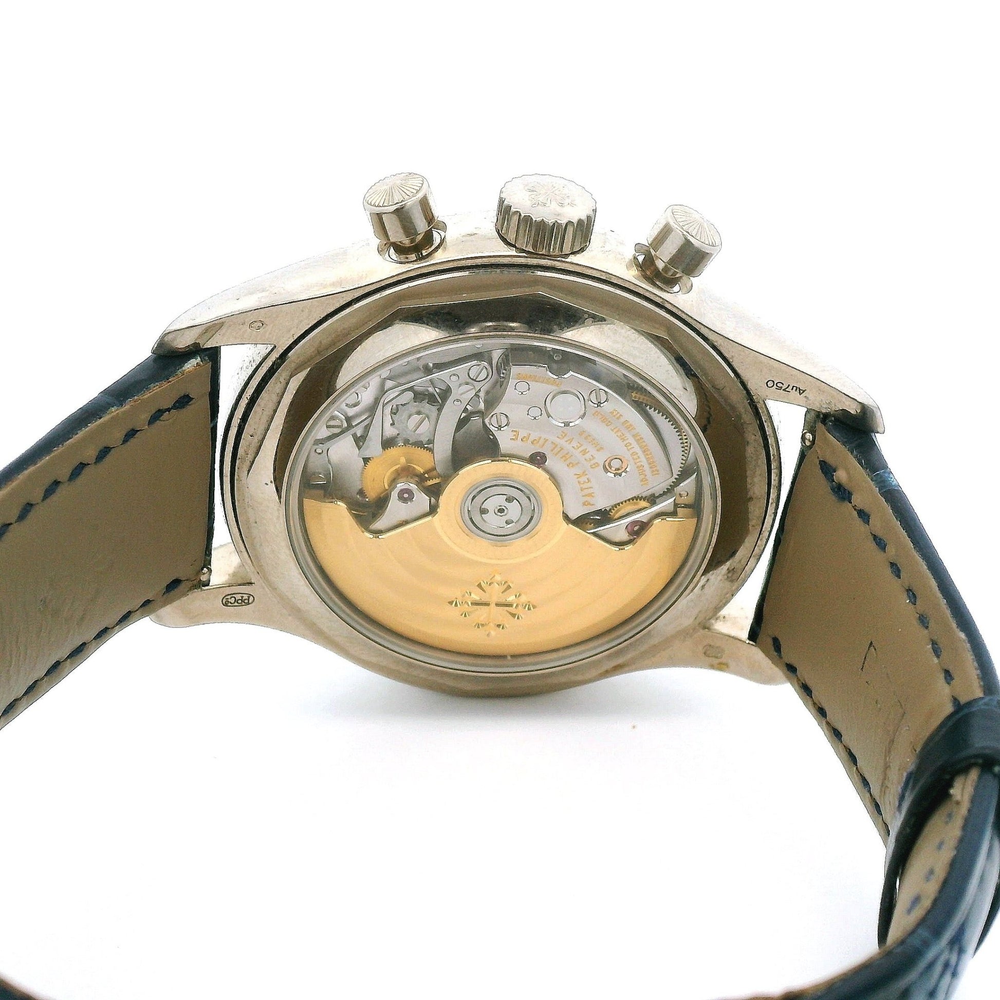 2017 Patek Philippe Annual Calendar Chronograph 40.5mm White Gold Blue Dial - Forever Rox Fine Jewelry