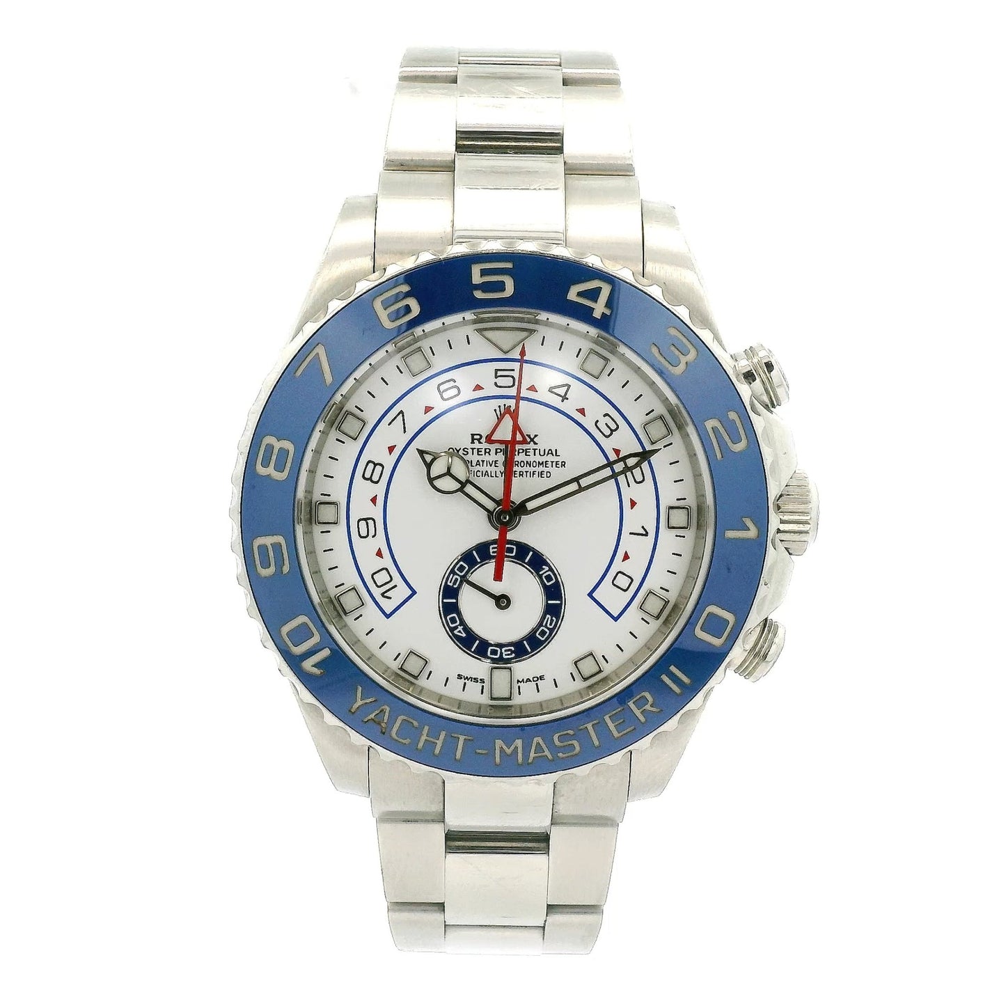 2018 Rolex Yacht - Master II 44mm White Dial Blue Bezel Mercedes Hands - Forever Rox Fine Jewelry
