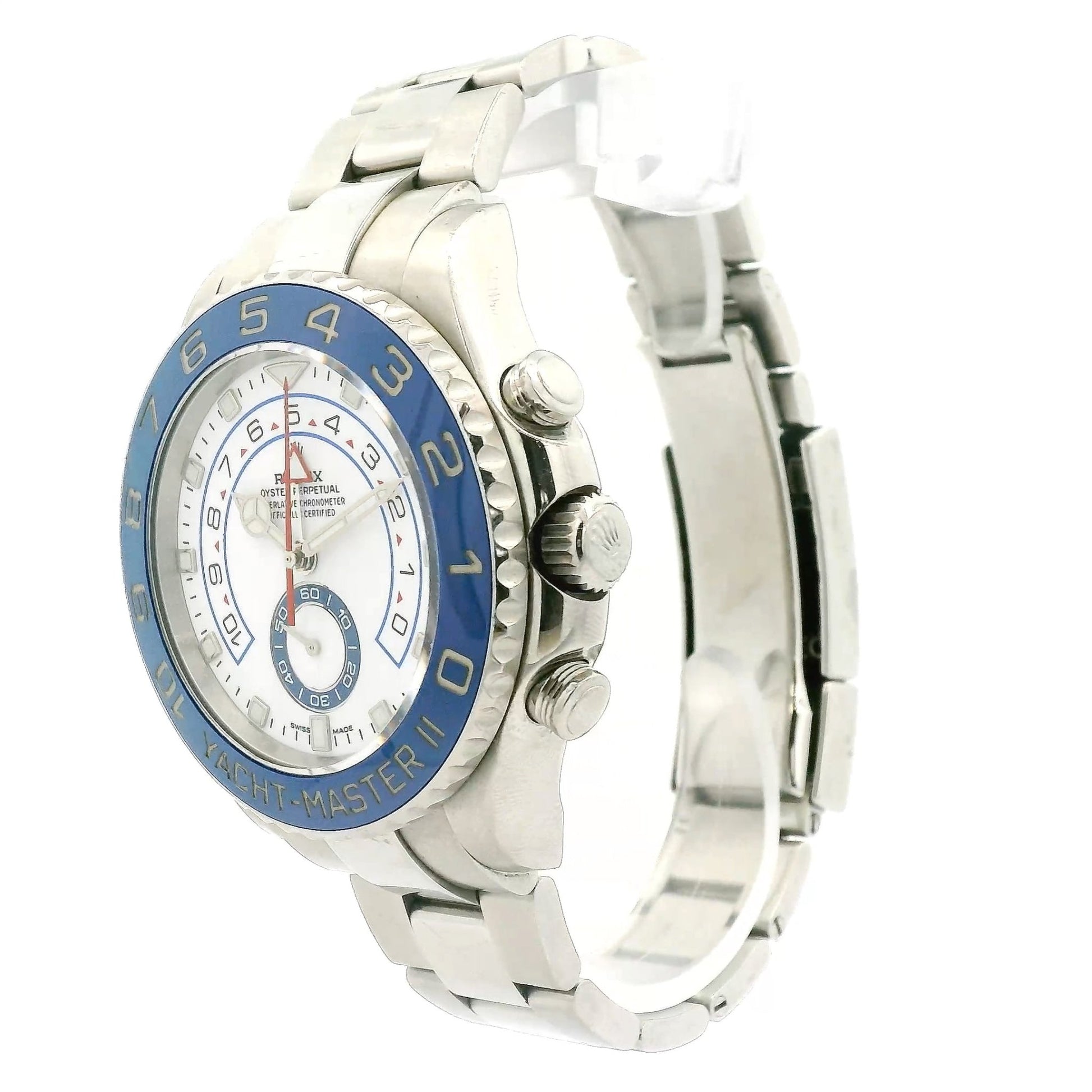 2018 Rolex Yacht - Master II 44mm White Dial Blue Bezel Mercedes Hands - Forever Rox Fine Jewelry