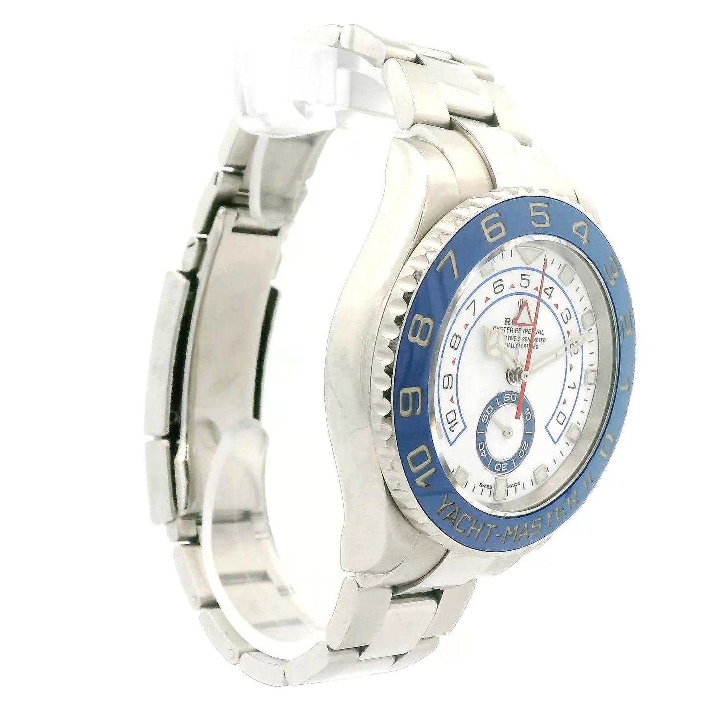 2018 Rolex Yacht - Master II 44mm White Dial Blue Bezel Mercedes Hands - Forever Rox Fine Jewelry