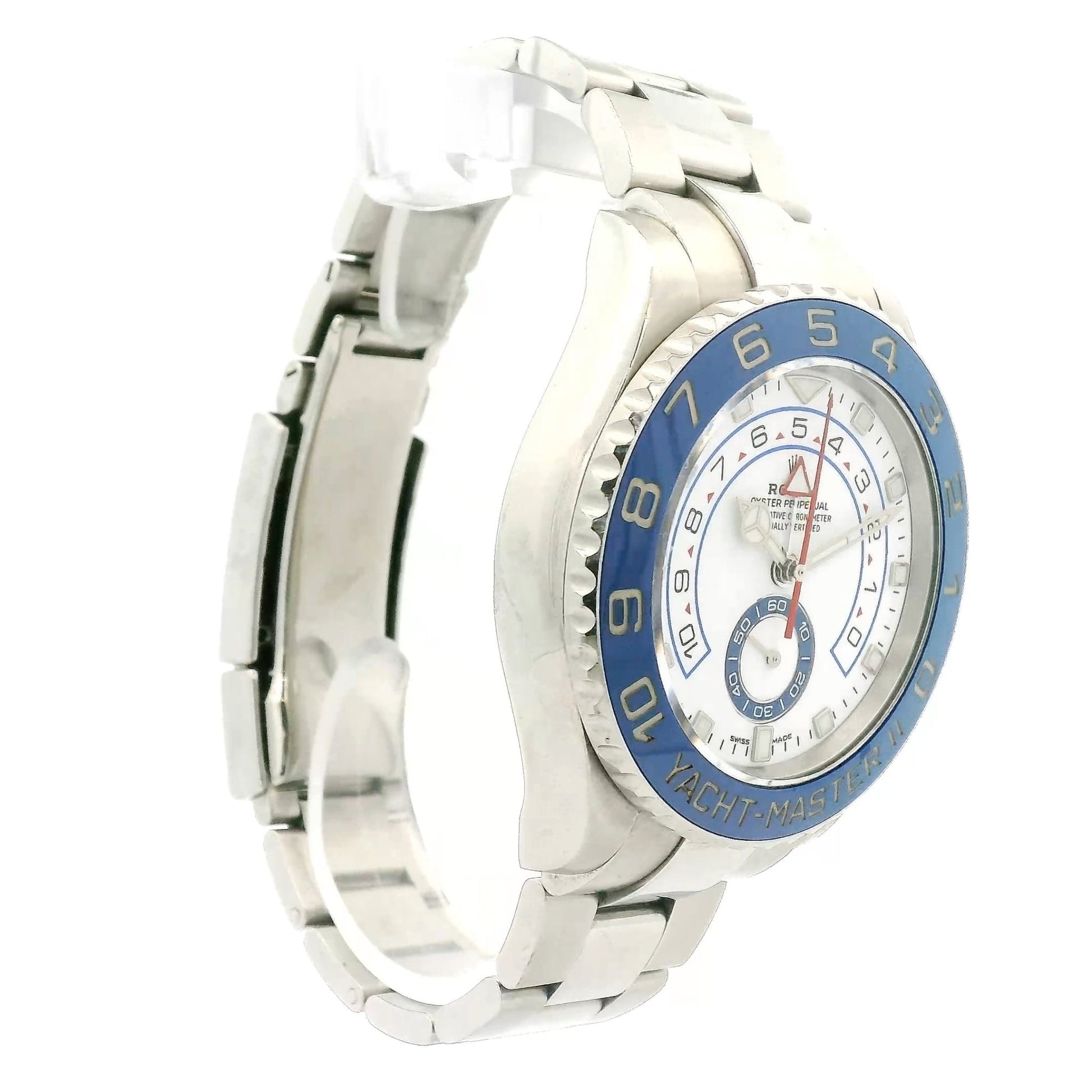 2018 Rolex Yacht - Master II 44mm White Dial Blue Bezel Mercedes Hands - Forever Rox Fine Jewelry