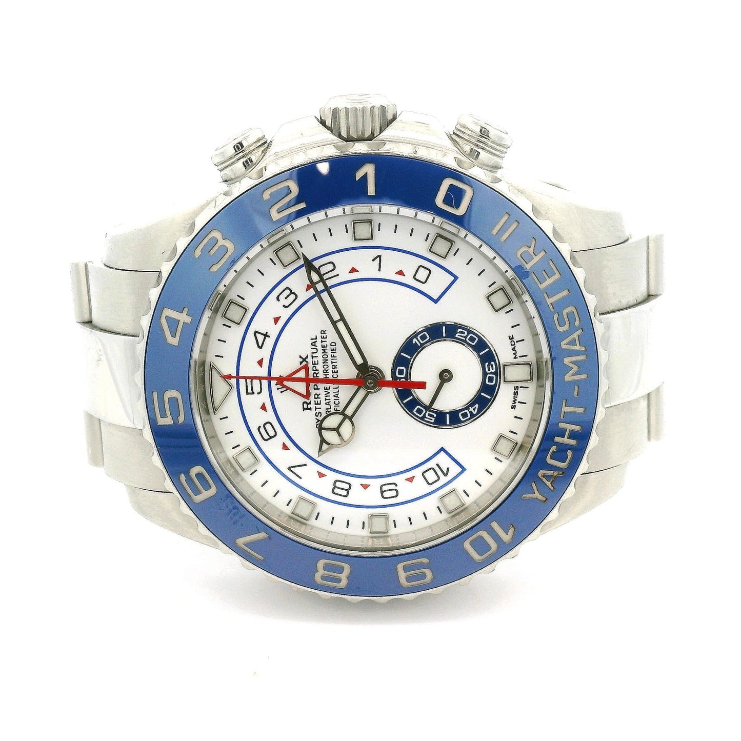 2018 Rolex Yacht - Master II 44mm White Dial Blue Bezel Mercedes Hands - Forever Rox Fine Jewelry
