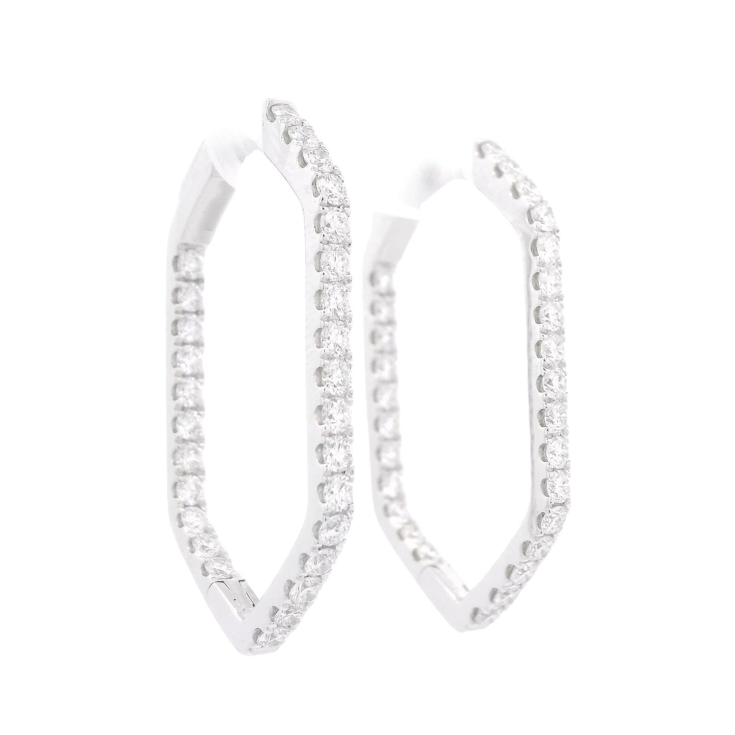 Hexagon Diamond Hoops