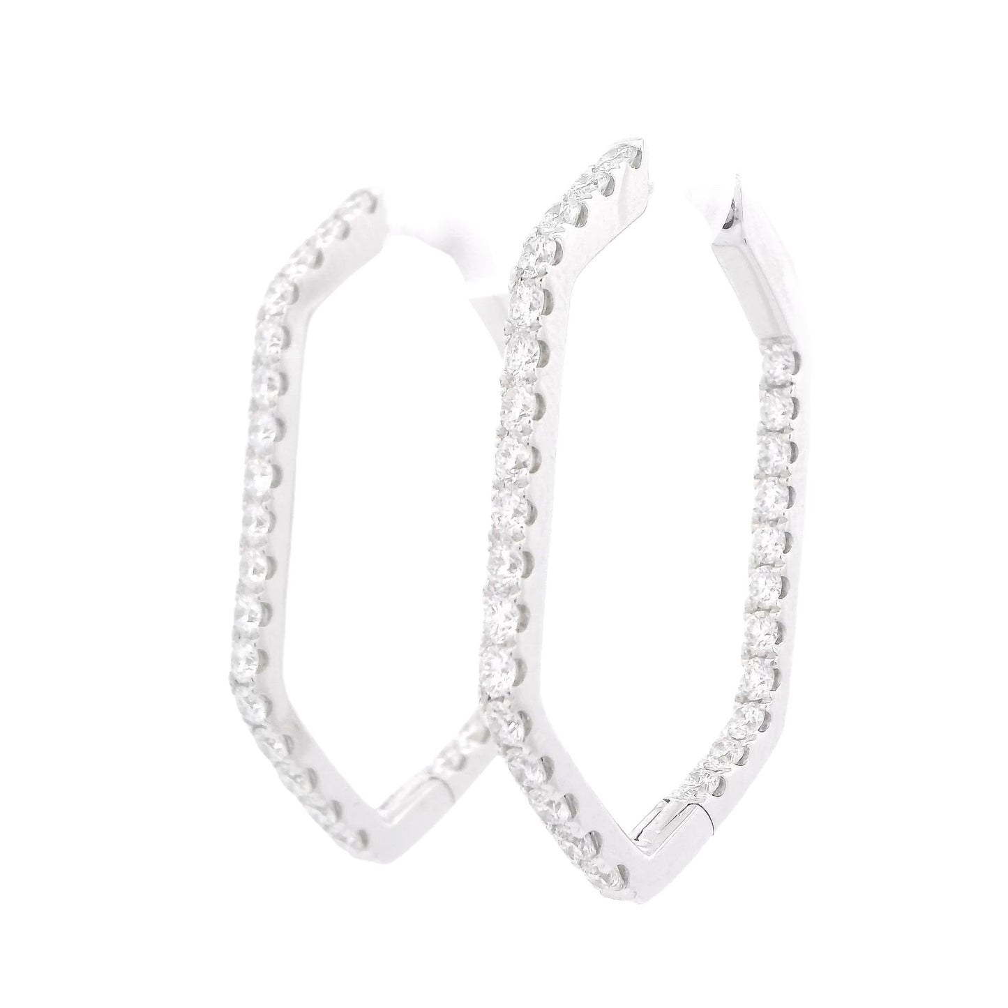 Hexagon Diamond Hoops