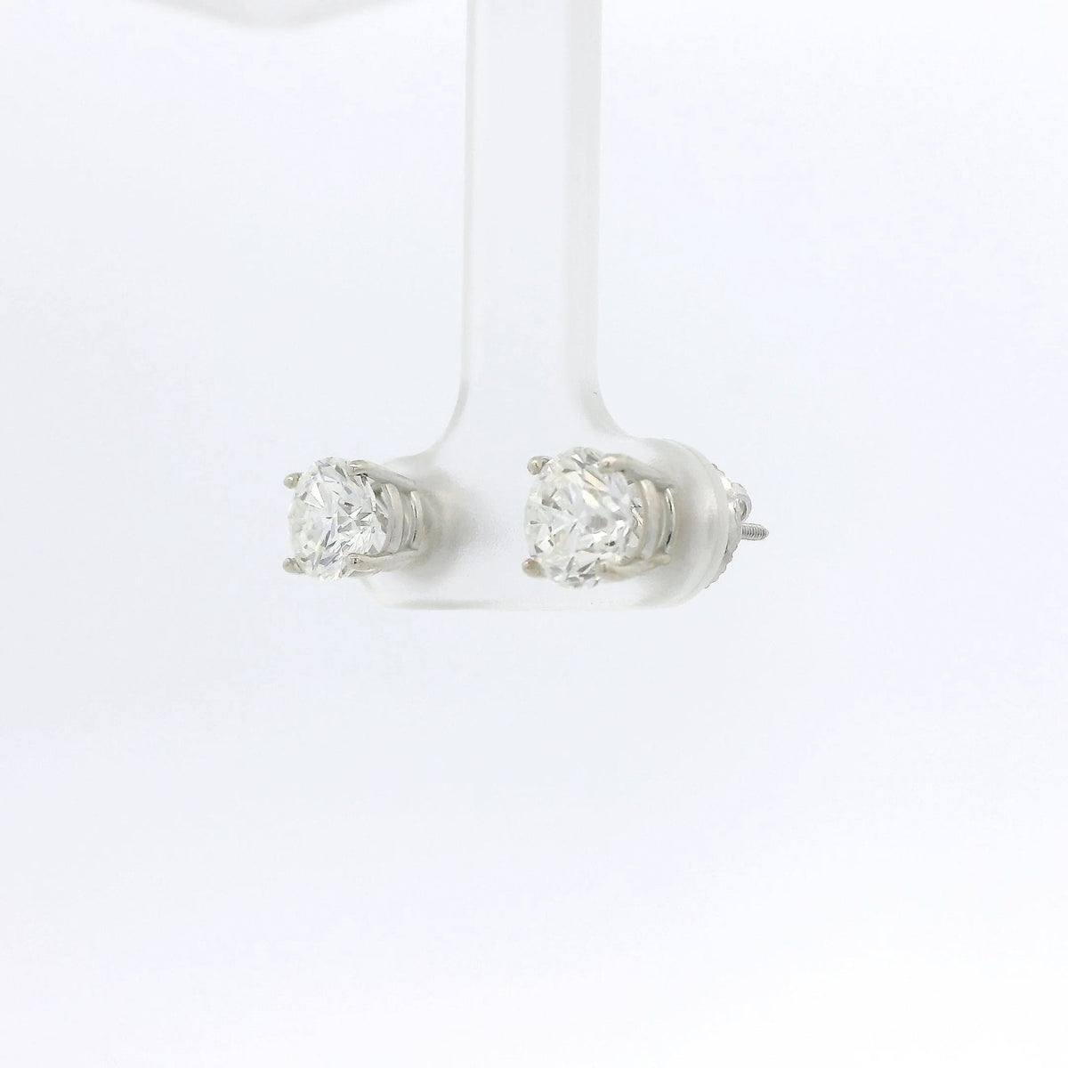 2.10ctw Round Cut Natural Diamond 4 Prong Studs - Forever Rox Fine Jewelry