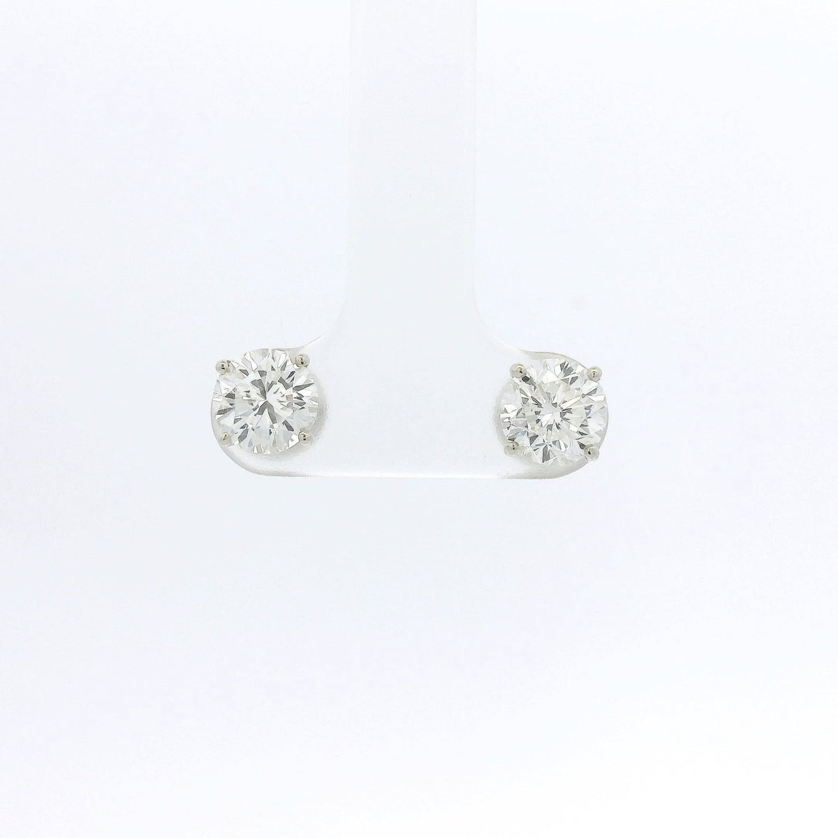 2.10ctw Round Cut Natural Diamond 4 Prong Studs - Forever Rox Fine Jewelry