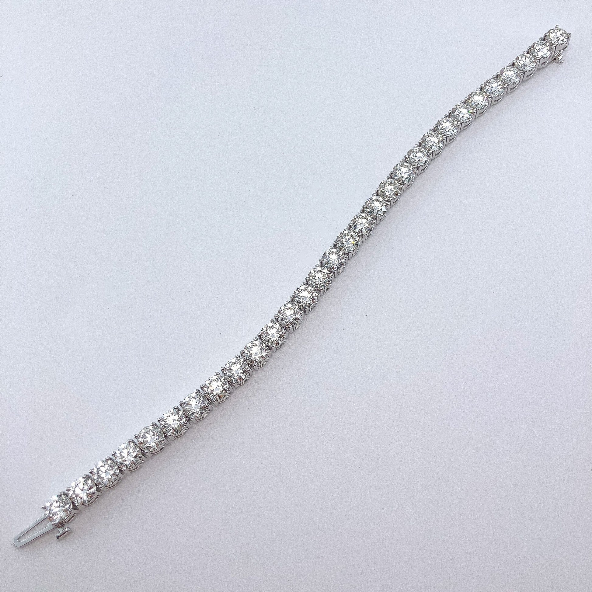 22.20cts Round Diamond Tennis Bracelet, 18k - Forever Rox