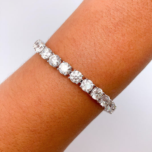 22.20cts Round Diamond Tennis Bracelet, 18k - Forever Rox