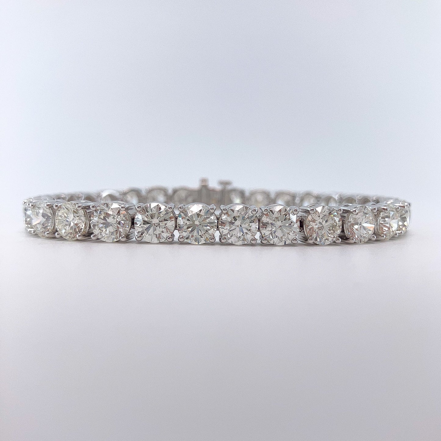 22.20cts Round Diamond Tennis Bracelet, 18k - Forever Rox