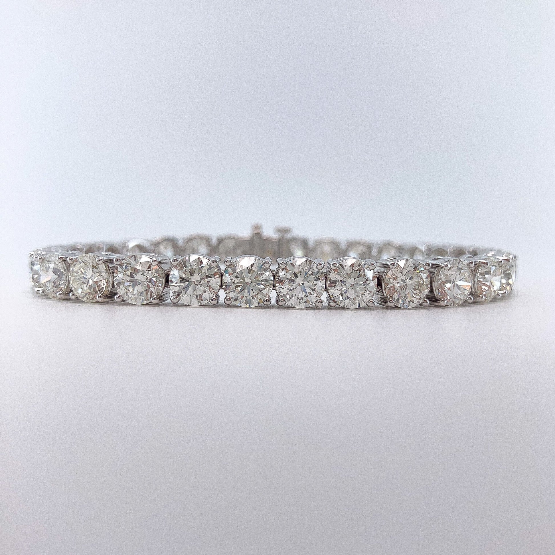 22.20cts Round Diamond Tennis Bracelet, 18k - Forever Rox