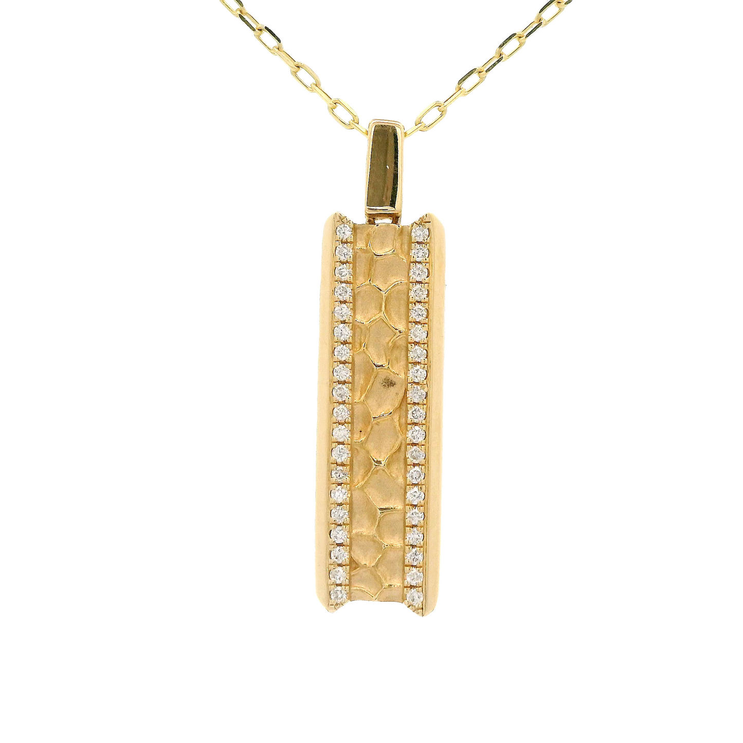 Gold & Diamond Bar Pendant