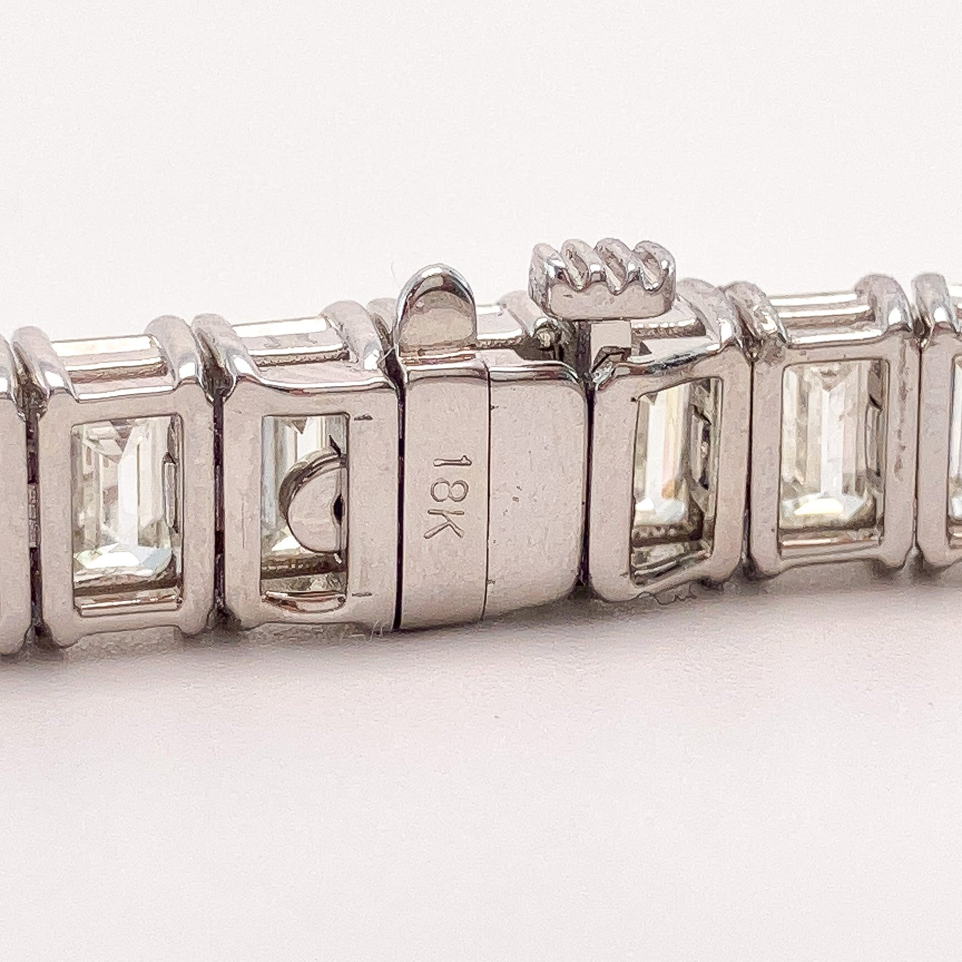 23.90cts Emerald Cut Diamond Tennis Bracelet, 18k - Forever Rox Fine Jewelry
