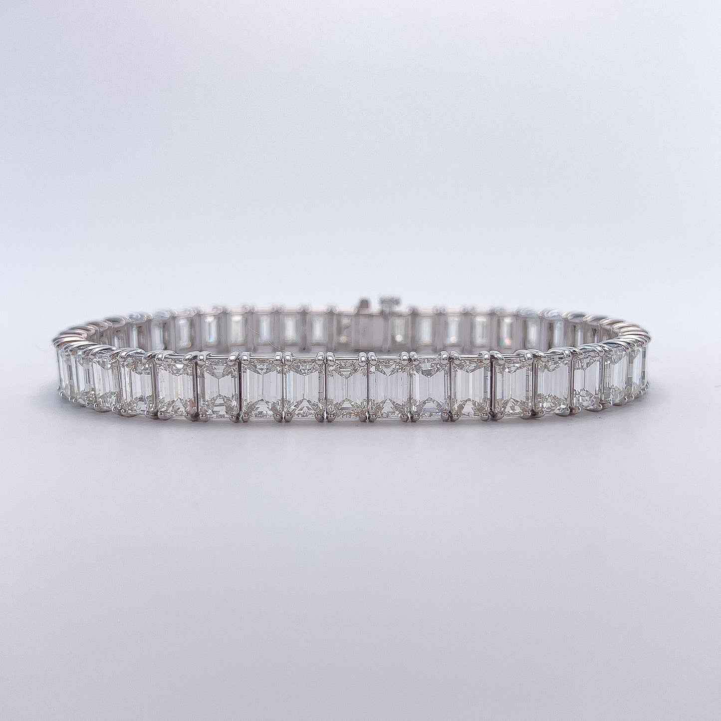 23.90cts Emerald Cut Diamond Tennis Bracelet, 18k - Forever Rox Fine Jewelry