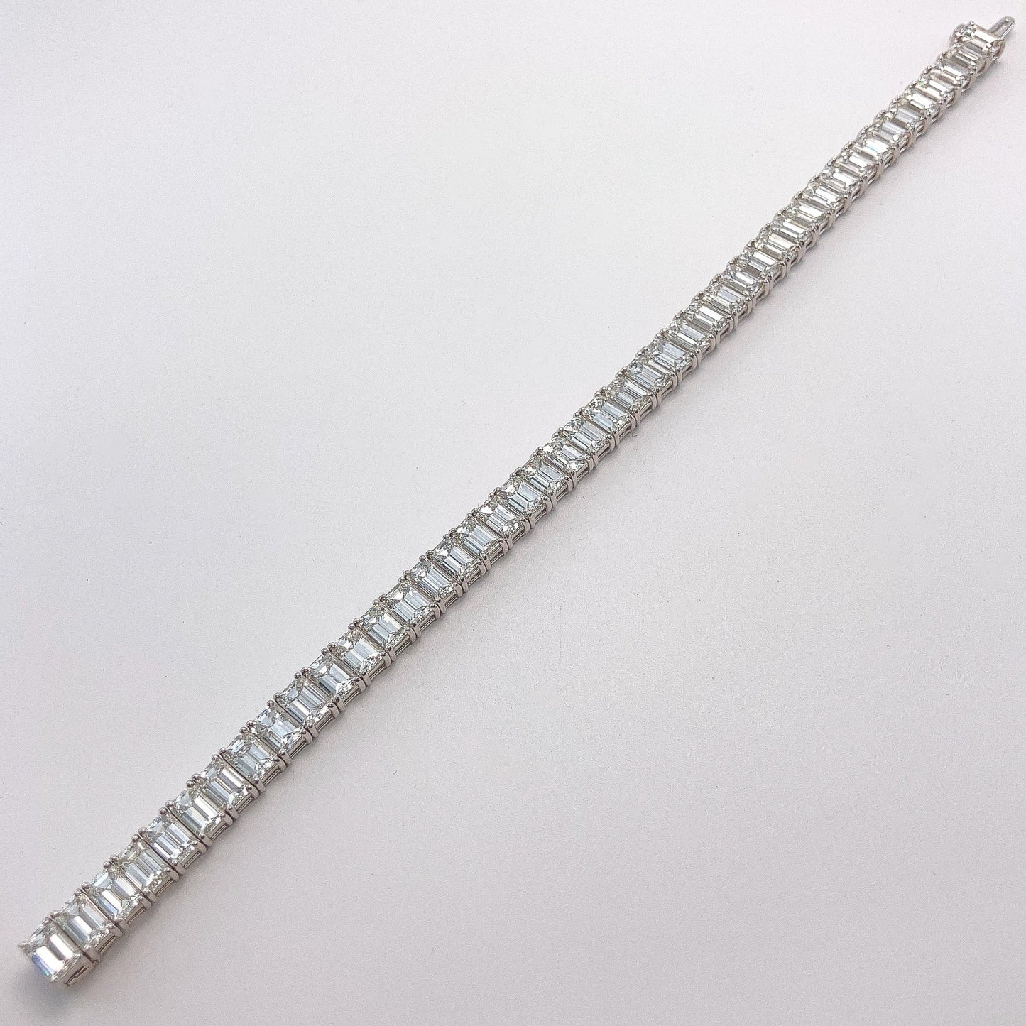23.90cts Emerald Cut Diamond Tennis Bracelet, 18k - Forever Rox Fine Jewelry