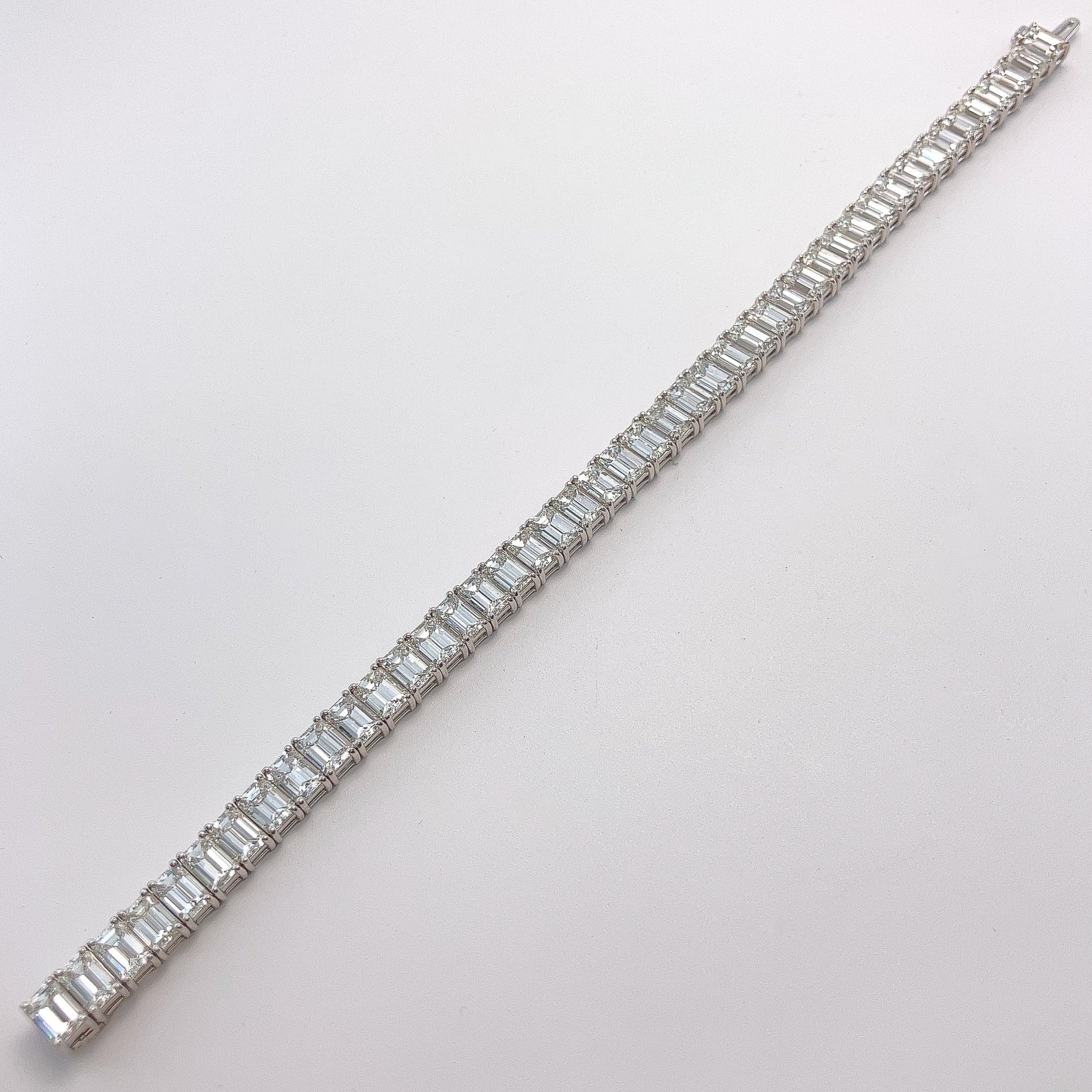 23.90cts Emerald Cut Diamond Tennis Bracelet, 18k - Forever Rox Fine Jewelry