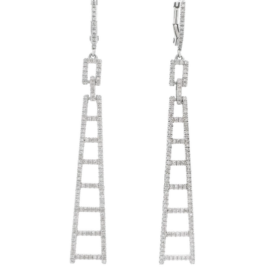 Diamond Ladder Design Dangle Earrings