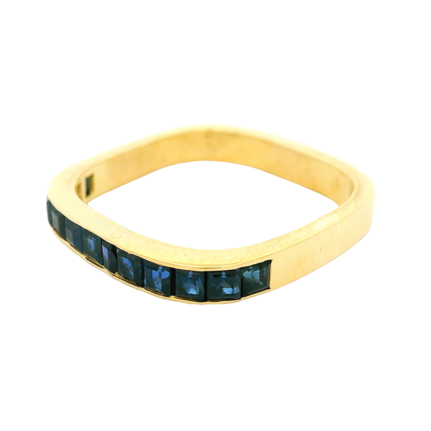 Sapphire Rounded Square Shape Band