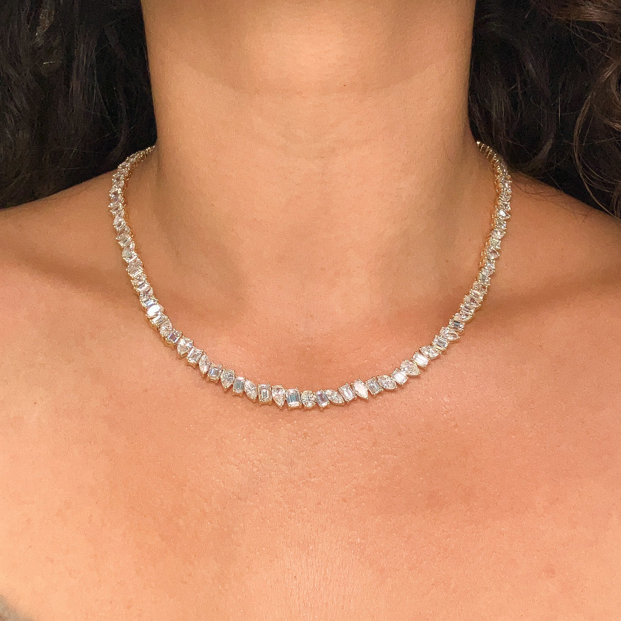 29.18ctw Mixed Cut Diamond Tennis Necklace – Forever Rox Fine Jewelry