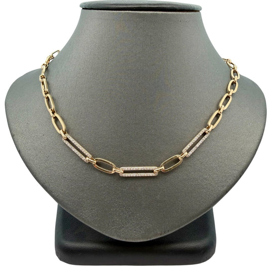 3 Diamond Link Paperclip Necklace - Forever Rox Fine Jewelry