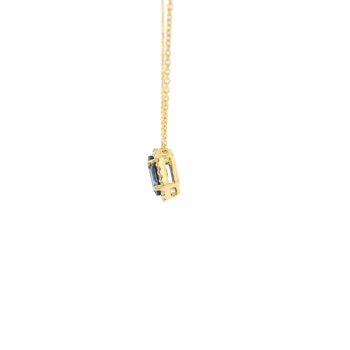 3 Emerald Cut Sapphire & Diamond Pendant - Forever Rox Fine Jewelry