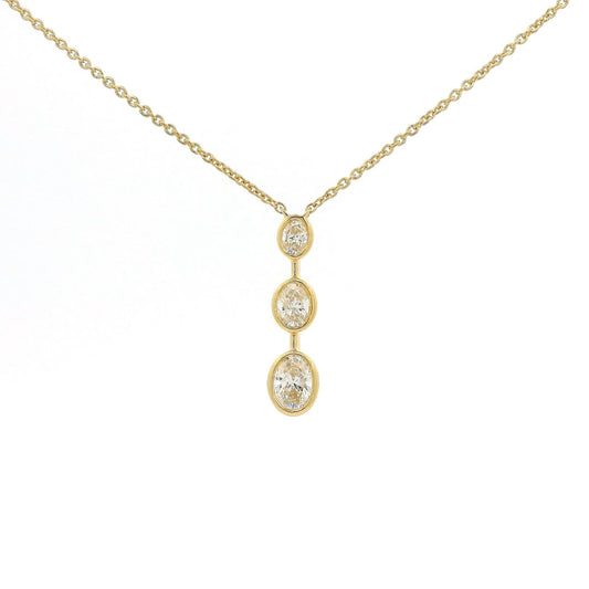 3 Graduating Oval Cut Diamond Pendant - Forever Rox Fine Jewelry