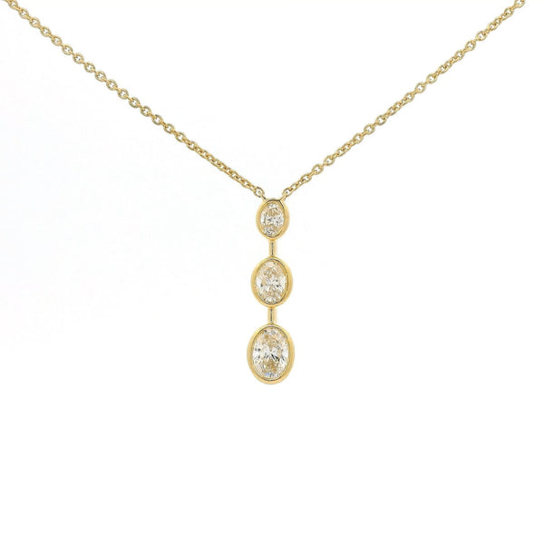 3 Graduating Oval Cut Diamond Pendant - Forever Rox Fine Jewelry