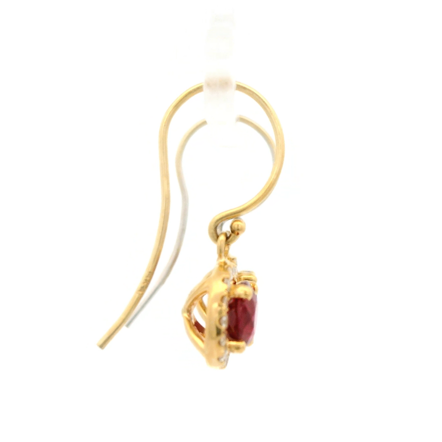 Ruby Dangles With Diamond Halo