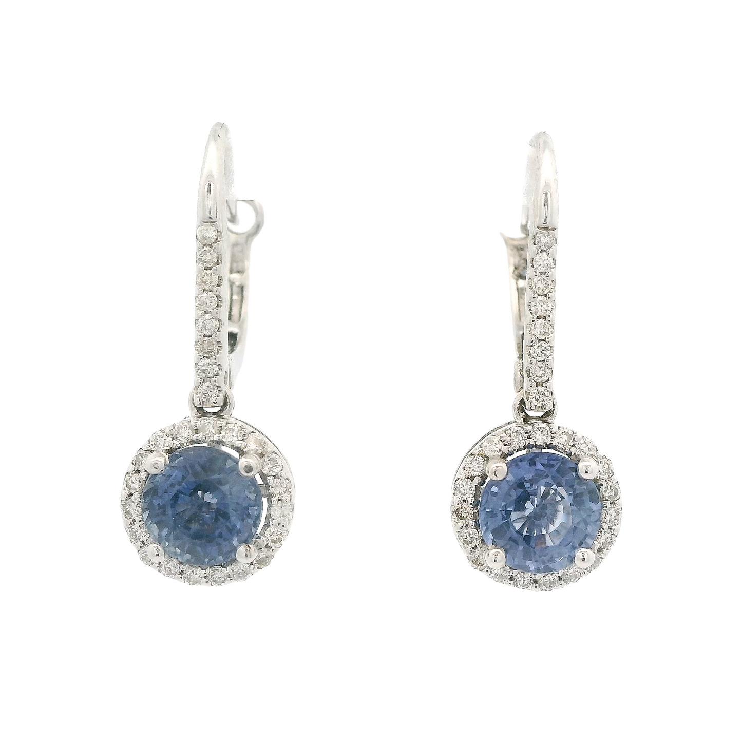 Light Blue Sapphire & Diamond Dangles