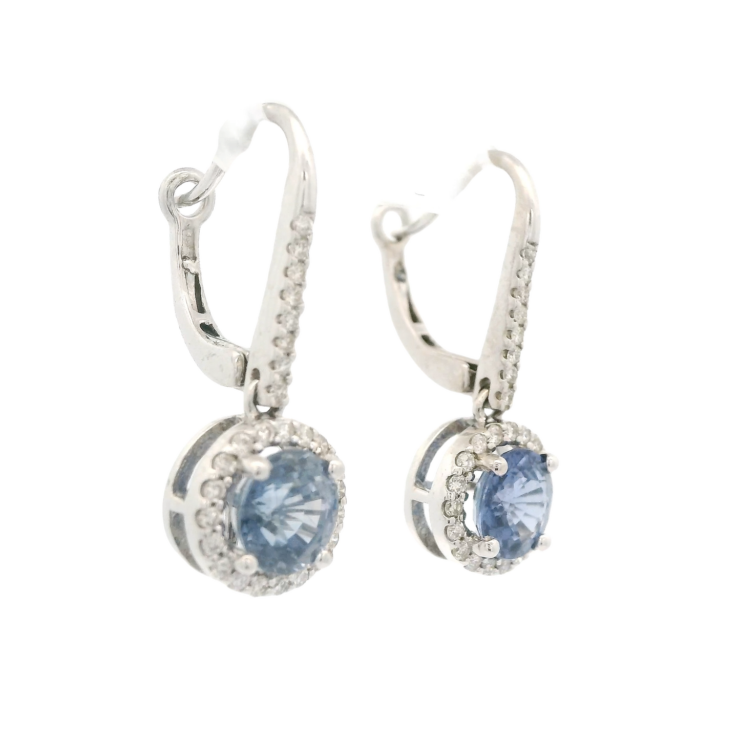 Light Blue Sapphire & Diamond Dangles