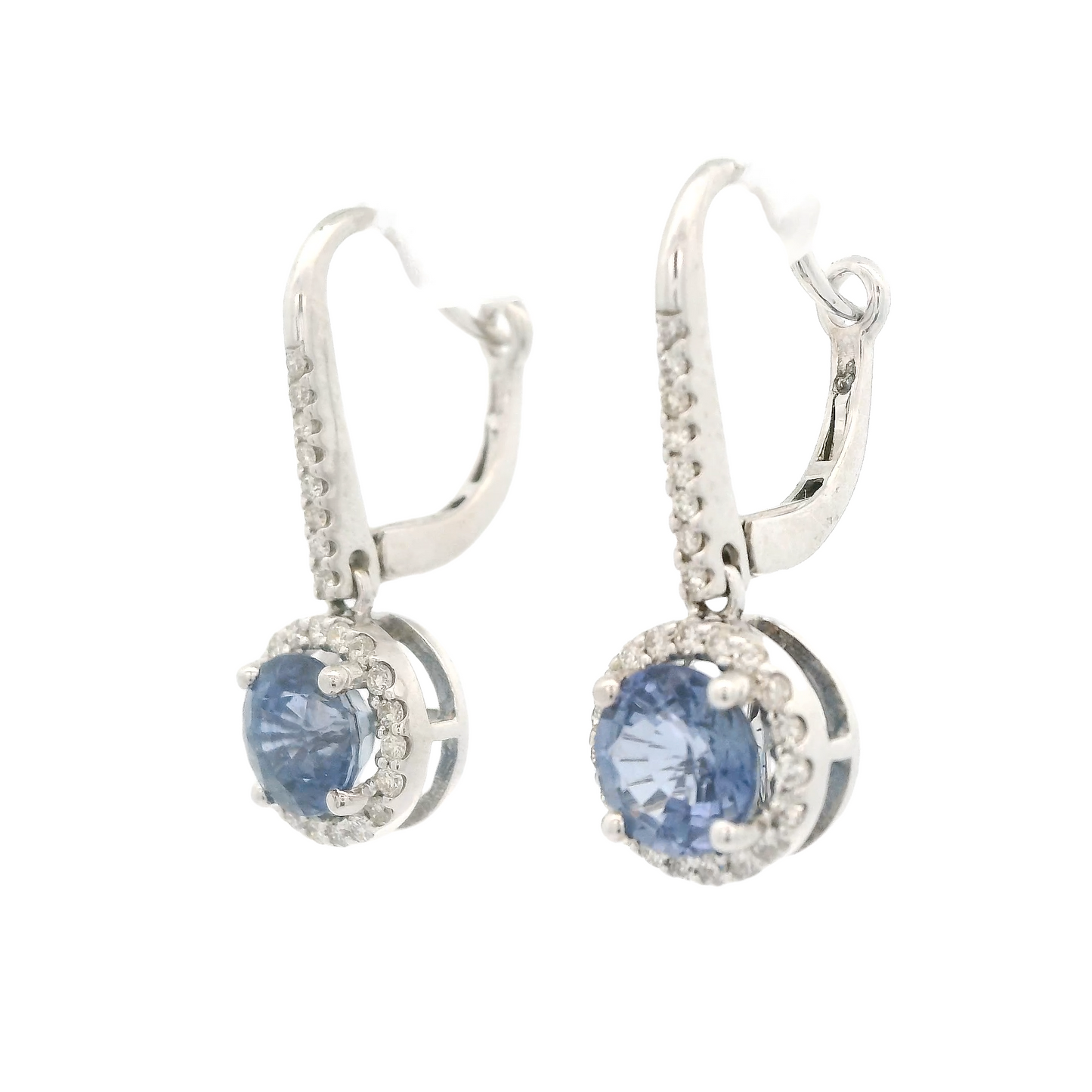 Light Blue Sapphire & Diamond Dangles