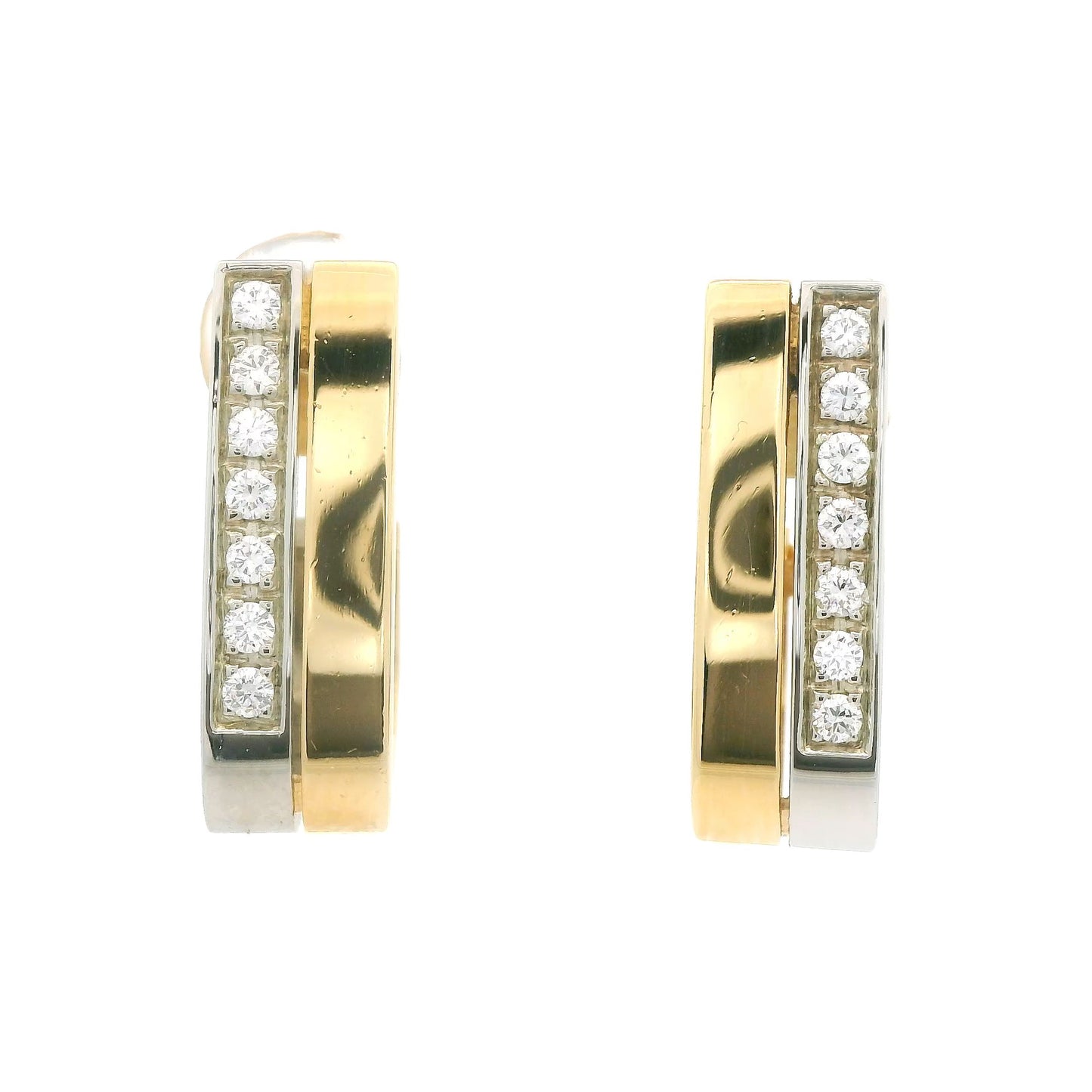 Two Tone Diamond J Hoops