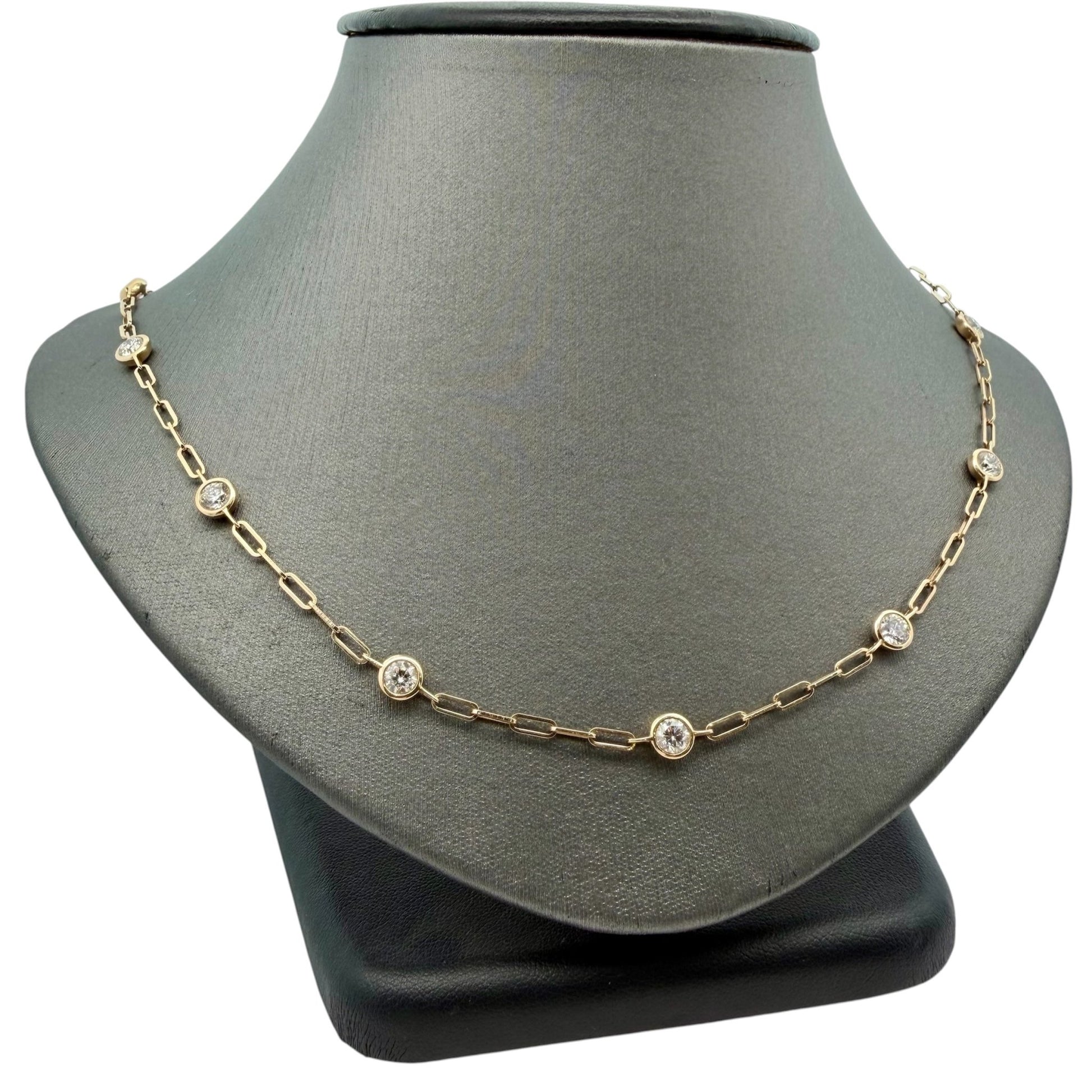 3.25ctw Bezel Set Diamonds By The Yard Paperclip Necklace - Forever Rox Fine Jewelry