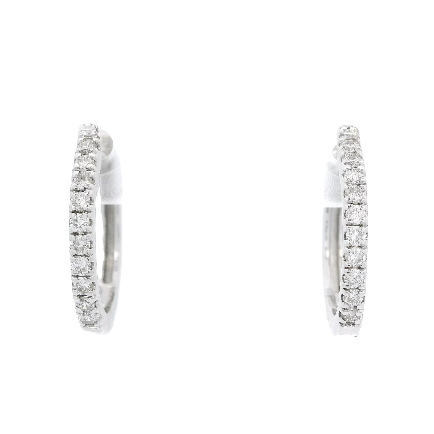 Diamond Oval Huggie Hoops