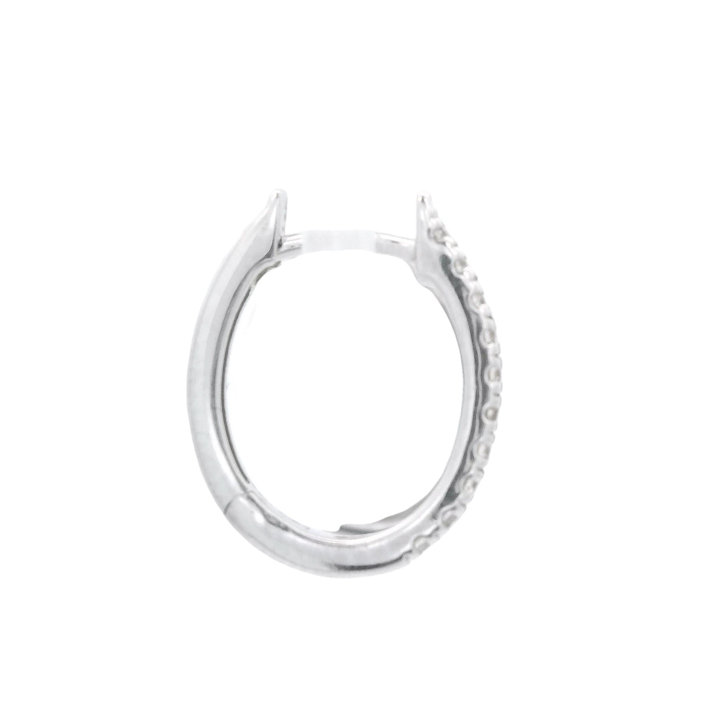 Diamond Oval Huggie Hoops