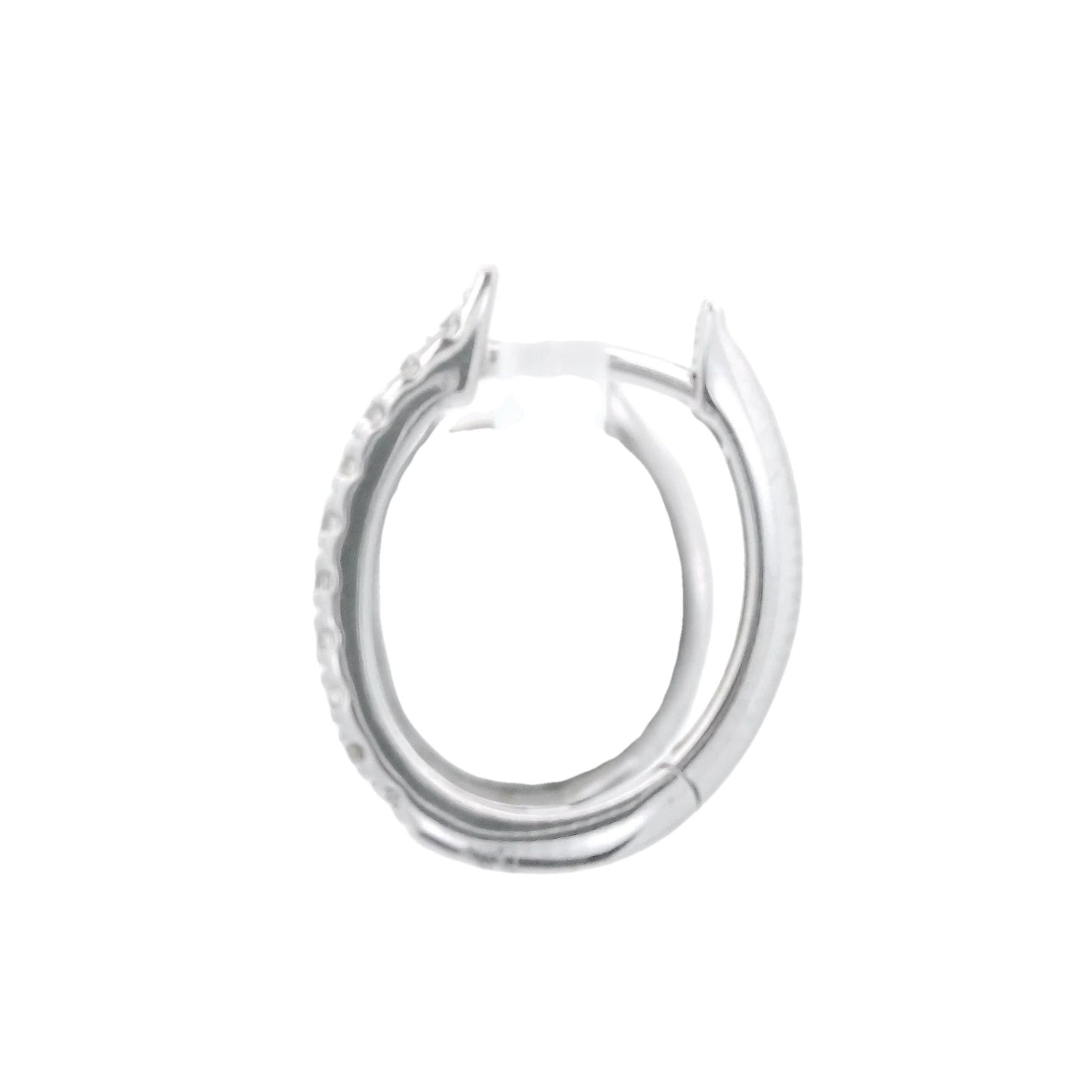 Diamond Oval Huggie Hoops