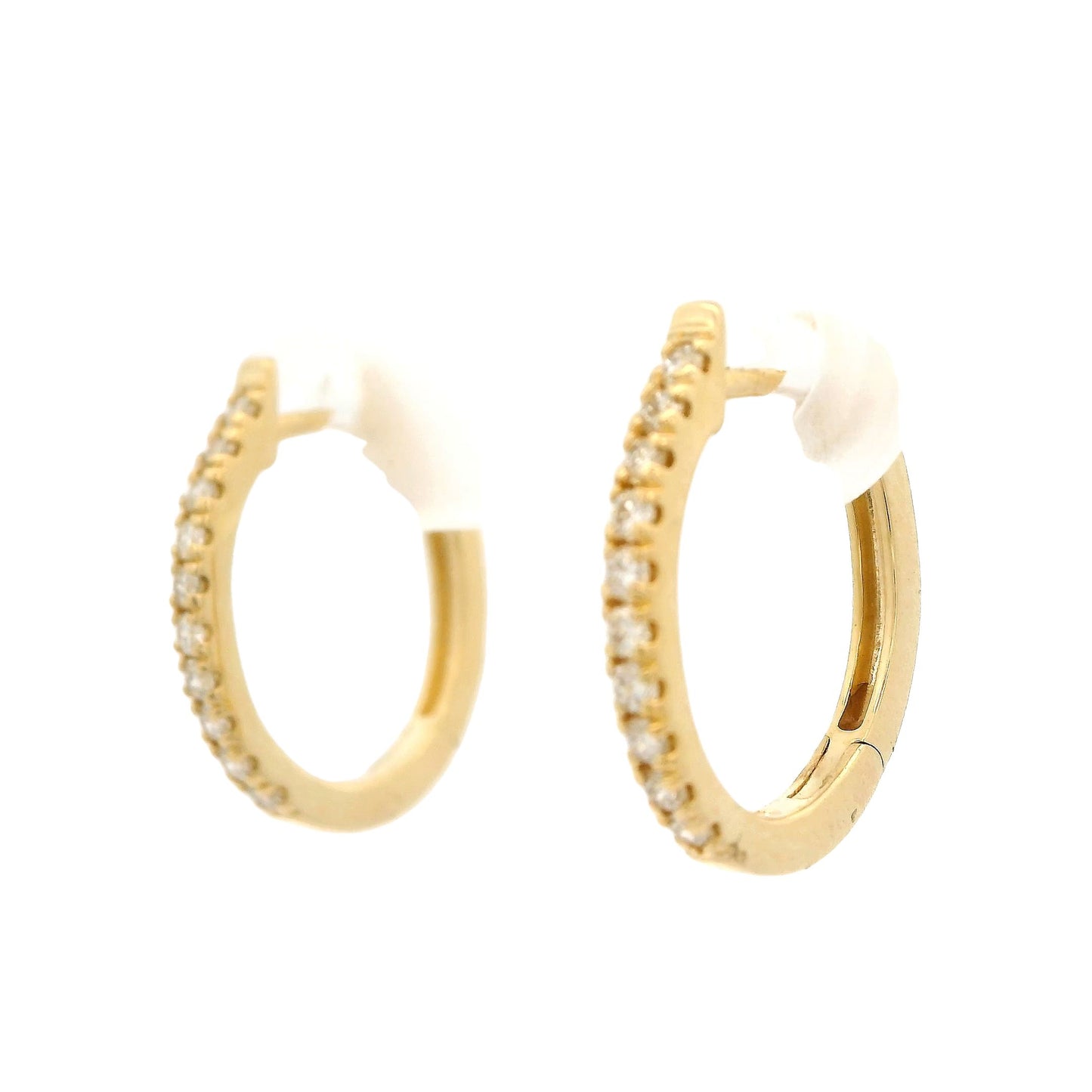 Diamond Oval Huggie Hoops