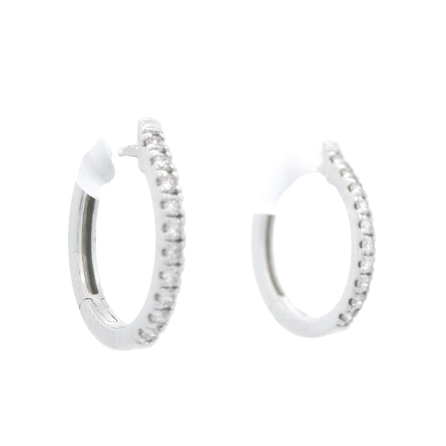 Diamond Oval Huggie Hoops