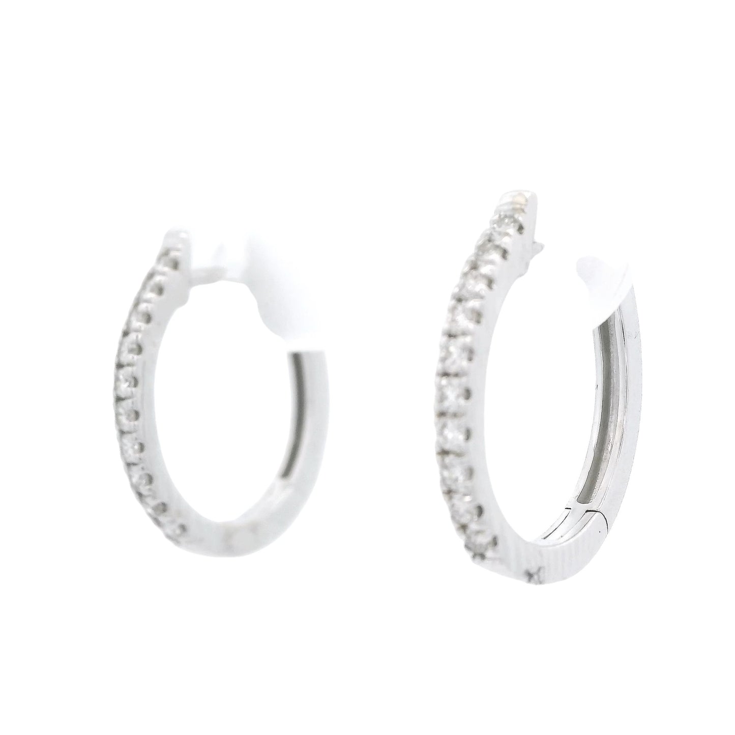 Diamond Oval Huggie Hoops