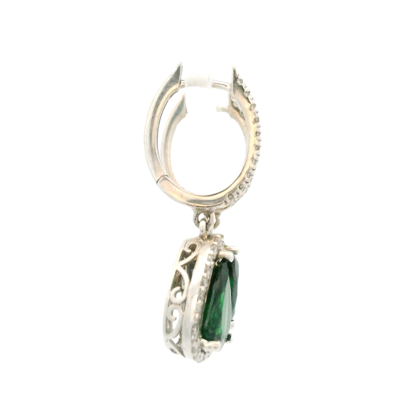 Pear Shape Tsavorite & Diamond Dangles