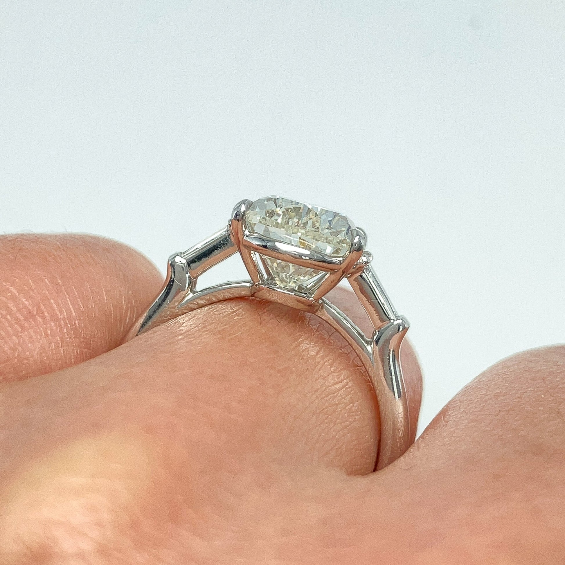 3.82ct GIA Certified Pearshape L/I1 Diamond Engagement Ring, Platinum - Forever Rox Fine Jewelry