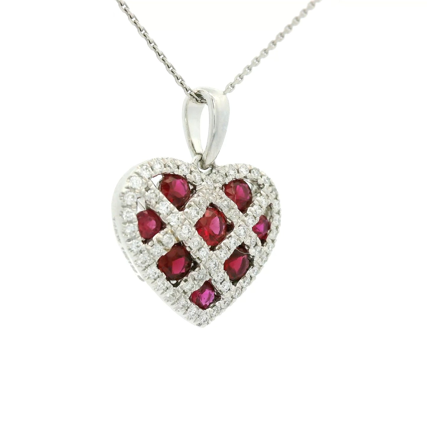 Ruby & Diamond Heart Pendant