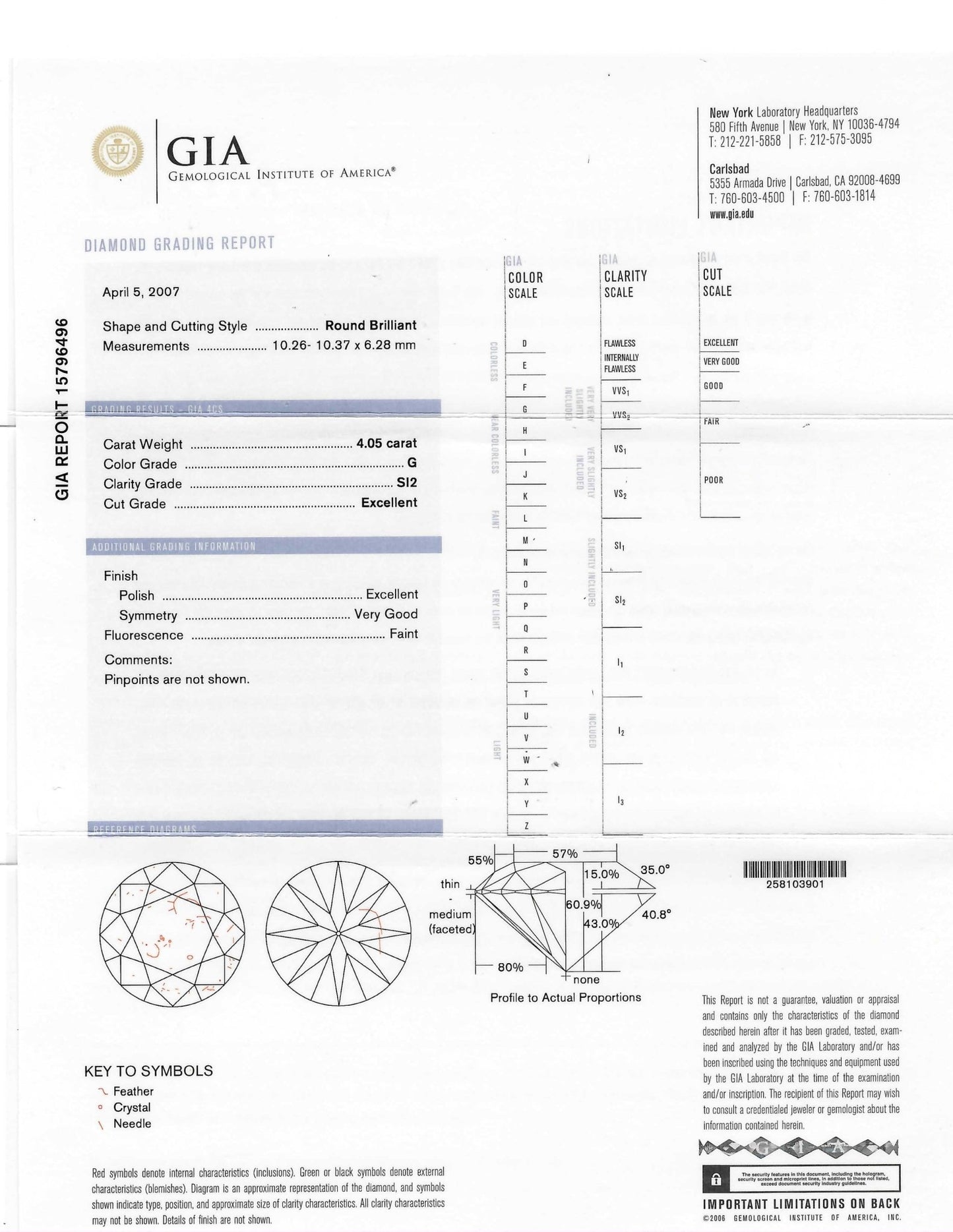4.05ct GIA Certified Round G/SI2 Diamond Engagement Ring, 18k - Forever Rox