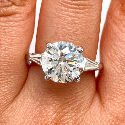 4.05ct GIA Certified Round G/SI2 Diamond Engagement Ring, 18k - Forever Rox